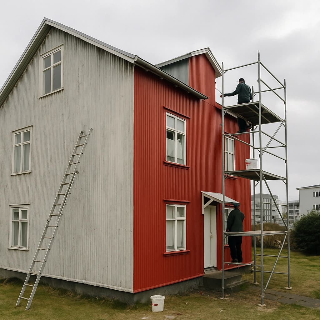 AI sýnismynd: Utanhússmálun — Málun og viðhald á utanhússfasteignum.